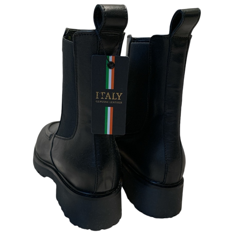 🔥🔥🔥 NAPOLEONI ITALY BLACK LEATHER CHELSEA BOOTS 🔥🔥🔥 - Picture 5 of 6